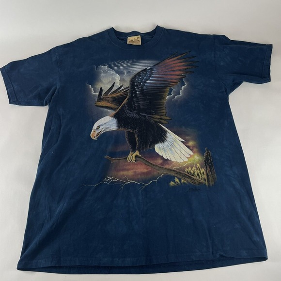 The Mountain T Shirt Mens XXL Eagle Cotton Blue 2006 Made in USA‎ 2XL - Picture 1 of 7